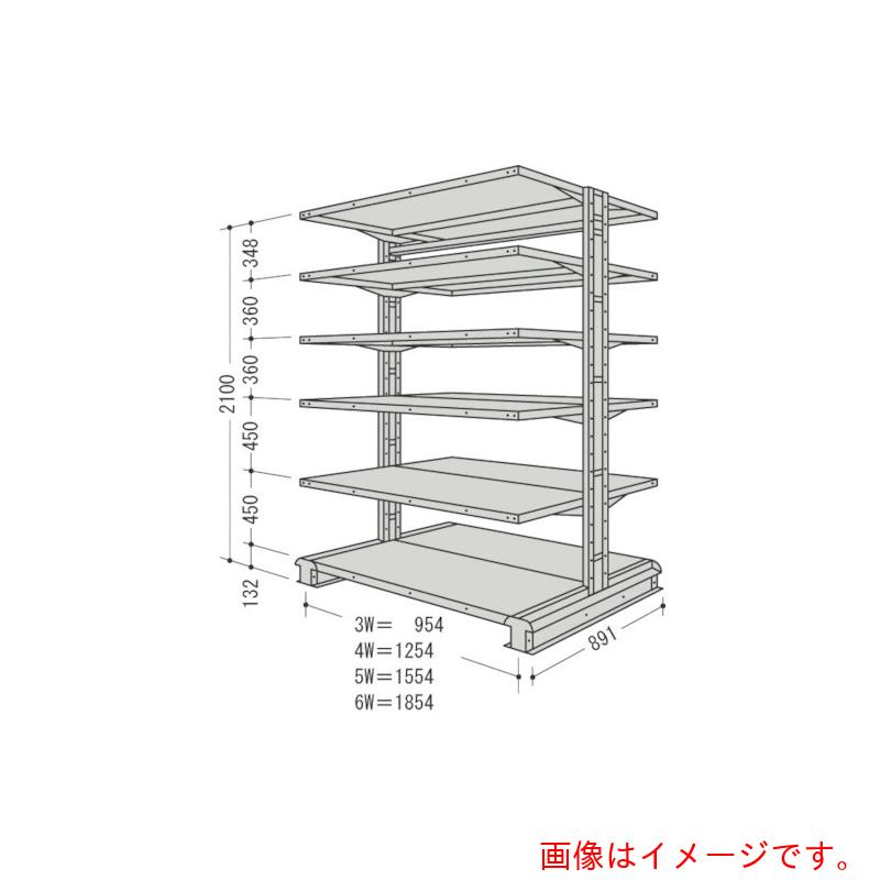 【別途送料あり】日本ファイリング　キャンチラック複式増結１連Ｗ９５４Ｄ８９１Ｈ２１００Ｆ６　【品番：CR73S-W6B】