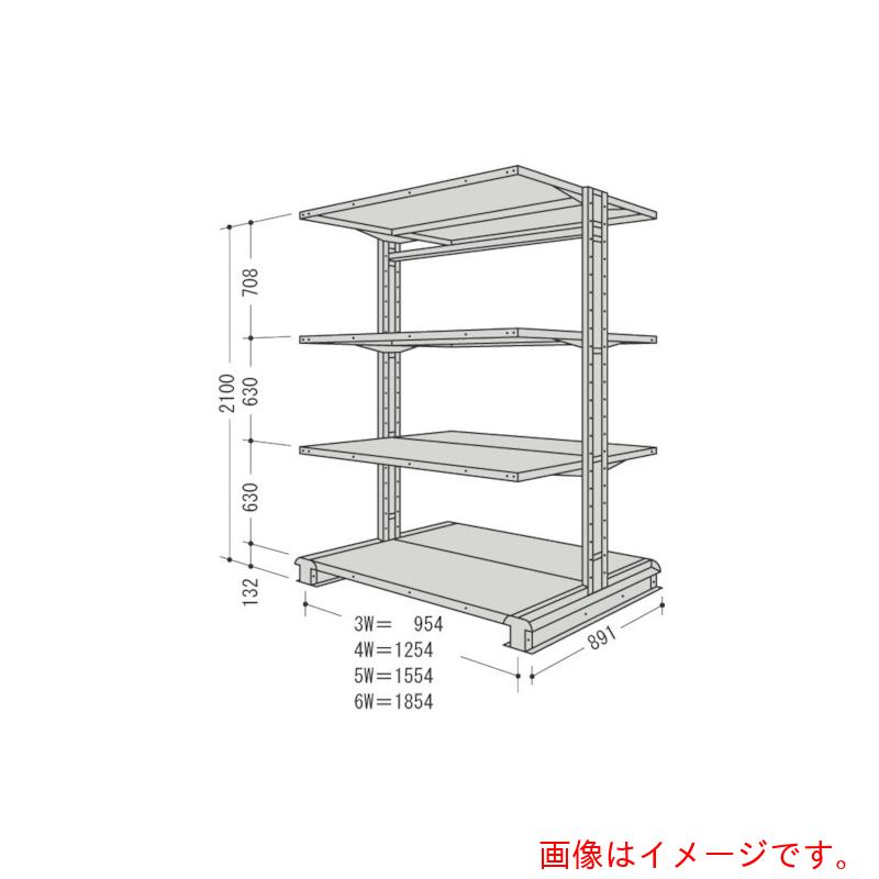 【別途送料あり】日本ファイリング スチール製軽中量ボルトレス棚 キャンチラック複式増結1連 間口1854×奥行891×高さ2100mm 階段数4 【品番:CR76S-W4B】|住設プロ 店