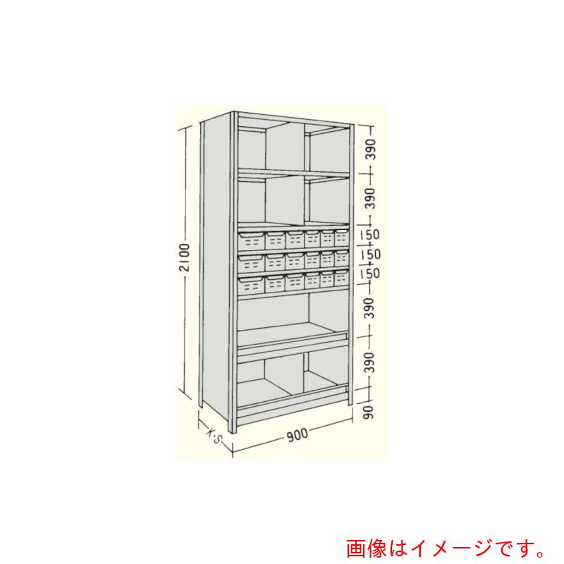 【別途貨物輸送あり】日本ファイリング 抽き出し付軽さ商いもの棚Ｗ９００Ｄ４５０Ｈ２１００Ｆ８ 【品番：天使の都市73S-78】