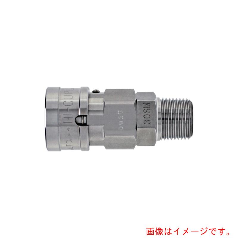 日東工器　ハイカプラＢＬ　（めねじ取付用ソケット）　相手側取付サイズＲｃ１／２（４０４９６）　【品番：40SM-BL SUS NBR 】