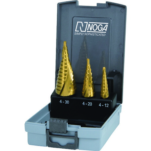 NOGA　ノガ新世代型ＨＳＳ＋ＴｉＮステップドリルセット０／９，１，２各１本　【品番：CJS3026T】