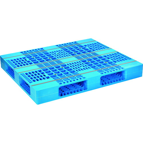 【別途送料あり】日本プラパレット　ＮＰＣ　プラスチックパレットＡＺＦＲ－１３１１Ｅ　両面四方差し　ブル－　【品番：AZFR-1311E-BL】
