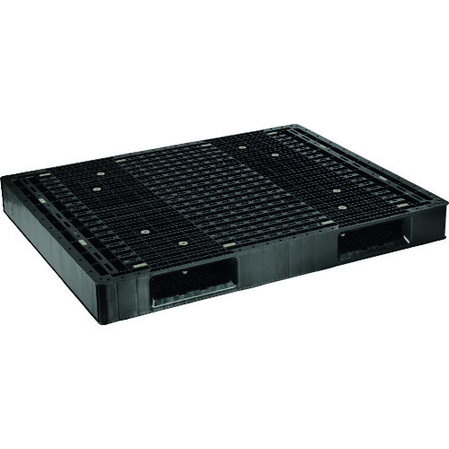 【別途送料あり】日本プラパレット　ＮＰＣ　プラスチックパレットＦＳ－１４１１－２ＲＲ　両面ニ方差し　黒　【品番：FS-1411-2RR-BK】