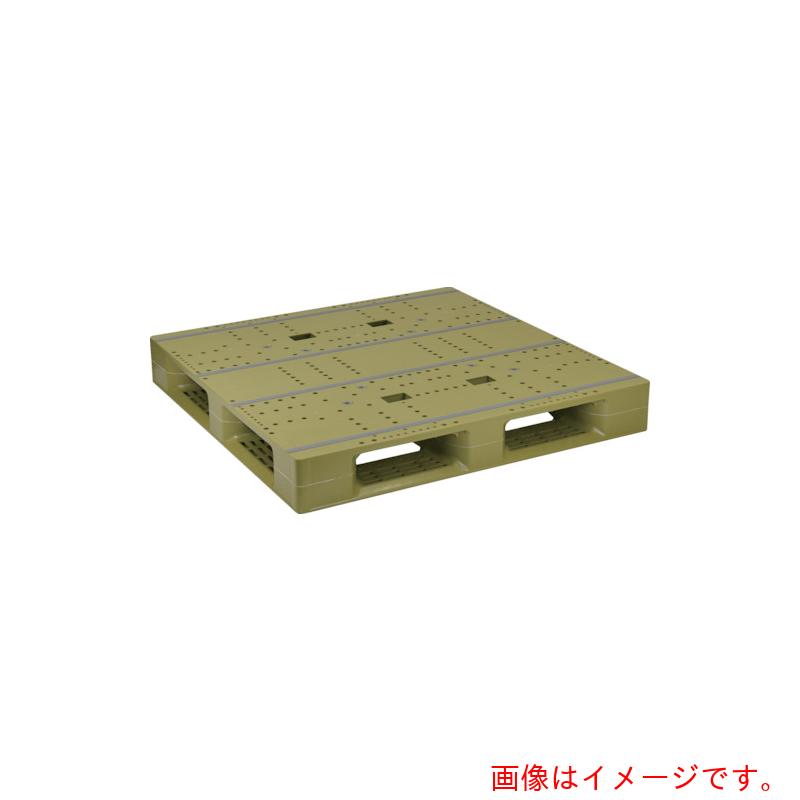 【別途送料あり】日本プラパレット　ＮＰＣ　プラスチックパレット　ＺＦＤ－１１１１Ｅ　片面四方差し　ライトグリーン　【品番：ZFD-1111E-LG】