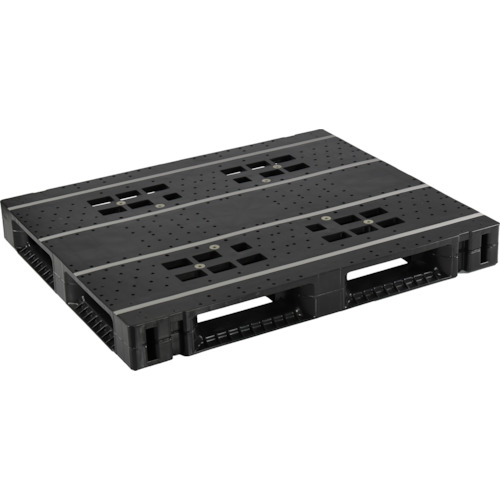 日本プラパレット　ＮＰＣ　プラスチックパレットＺＦＤ－１２１０Ｅ－１３５Ｈ－ＲＲ　片面四方差し　黒　【品番：ZFD-1210E-135H-RR】