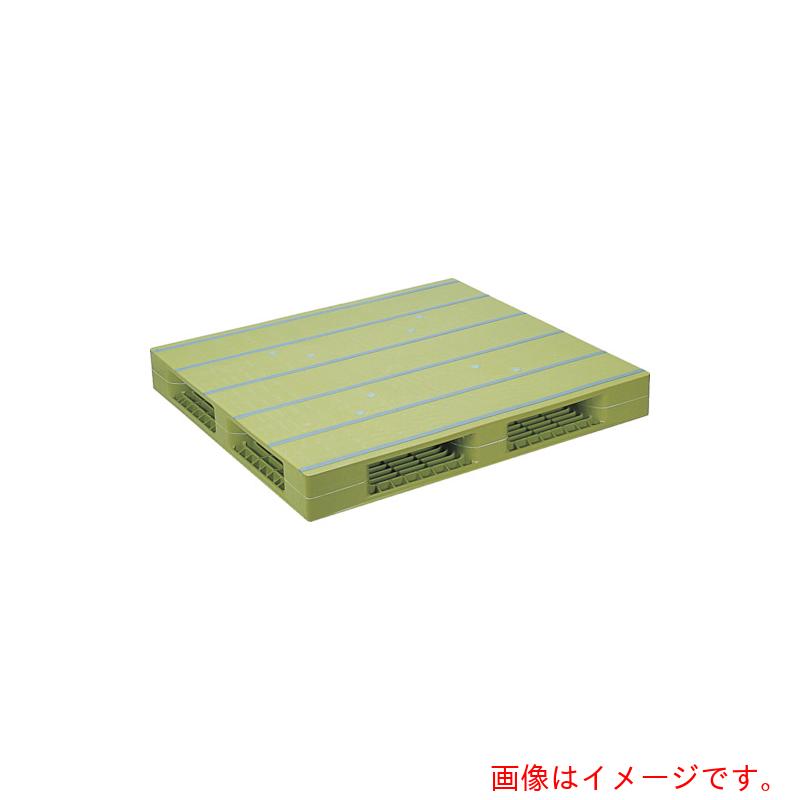 【別途送料あり】日本プラパレット　ＮＰＣ　プラスチックパレット　ＺＦＲ－１１１１Ｅ　両面四方差し　ライトグリーン　【品番：ZFR-1111E-LG】
