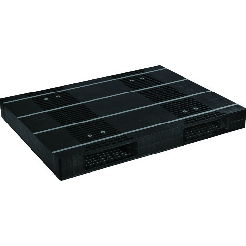 【別途送料あり】日本プラパレット　ＮＰＣ　プラスチックパレットＺＲ－１１０１４０Ｅ－ＲＲ　両面二方差し　黒　【品番：ZR-110140E-RR-BK】