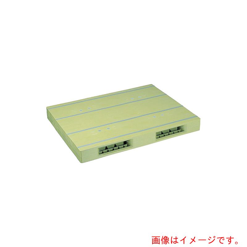 【別途送料あり】日本プラパレット　ＮＰＣ　プラスチックパレットＺＲ－１１１１Ｅ　両面二方差し　ライトグリーン　【品番：ZR-1111E-LG】