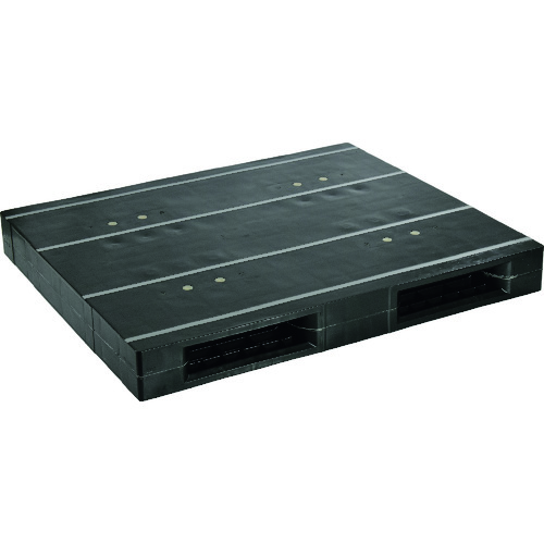【別途送料あり】日本プラパレット　ＮＰＣ　プラスチックパレットＺＲ－１１１３Ｅ－ＲＲ　両面ニ方差し　黒　【品番：ZR-1113E-RR-BK】