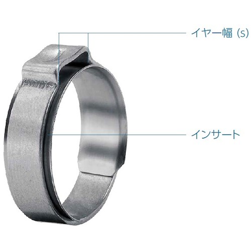 ●オエティカジャパン（OETIKER） ＰＧ１５４ 差し入れる付き添い人イヤークランプ Φ１１．１ ― １３．１粍 【100個】 【品番：15400032】