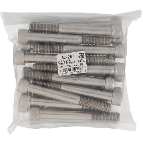 大里（OHSATO）　ステンレス６角穴付ボルトＭ１２Ｘ１００（２０入）　【品番：62267】