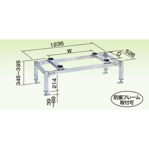 差しゆるす器材 空調設備屋外機架台 ＰＡGK 平置台 ２００ｋｇ印字機 １５型 【品番：K-KHZ153G】
