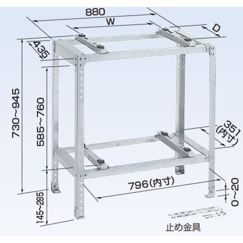 オーケー器材　エアコン室外機架台　ＲＡキーパー　二段置台　８０ｋｇタイプ　【品番：K-KWS7G】 31,860円