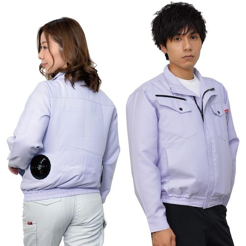 岡潮　空調長袖ブルゾン（ウェアのみ）日本製生地使用　２０１１８　ラベンダーＳ　【品番：20118-S】