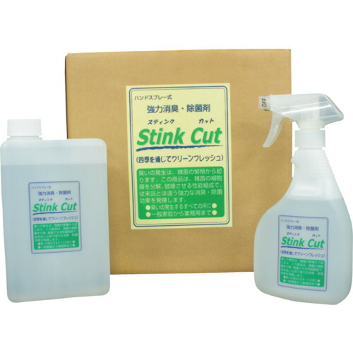 岡田商事 ＯＫＡＤＡ 除菌、消臭、除濾過性病原体 ＳｔｉｎｃｋＣｕｔ ４Ｌ＋吹きつける瓶 【4個】 【品番：STINCKCUT】
