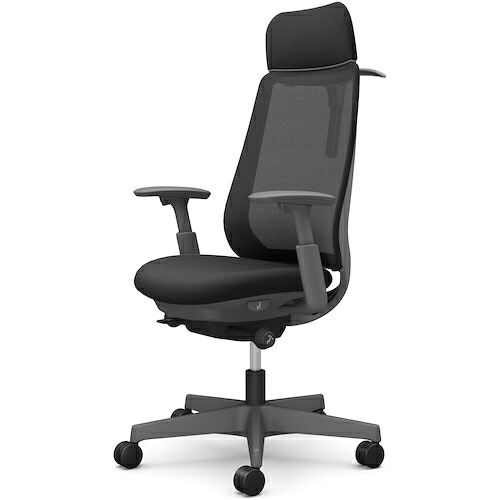 オカムラ　ＯＫＡＭＵＲＡ　ポータム，可動肘，背メッシュ，ＥＸスタンダードタイプ，ダークグレーボディ，ハンガー有，ランバー無，ウレタンキャスター　【品番：CF86ZA FKA1】
