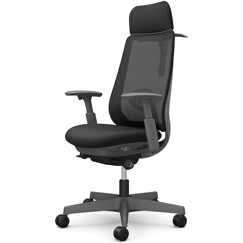 オカムラ　ＯＫＡＭＵＲＡ　ポータム，可動肘，背メッシュ，ＥＸスタンダードタイプ，ダークグレーボディ，ハンガー有，ランバー有，ウレタンキャスター　【品番：CF86ZE FKA1】