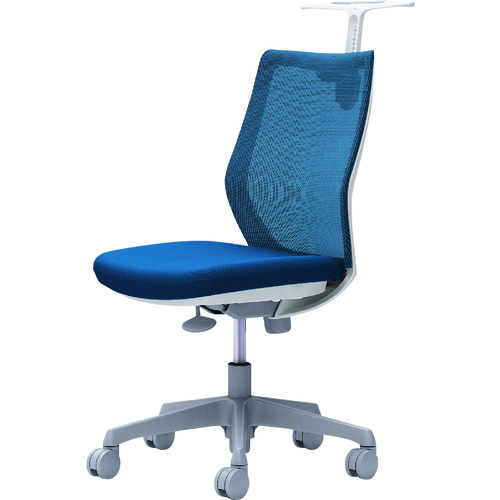 【別途貨物輸送あり】オカムラ ＯＫＡＭＵＲＡ ＣＧ－Ｍ 肘無 背メッシュ ハンガー有 白いこと上半身 ナイロンキャスター ミディアムブルー 【品番：CG12WR FZK3】
