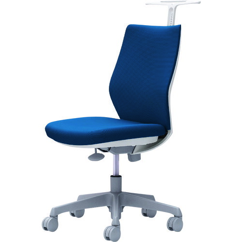 【別途貨物輸送あり】オカムラ ＯＫＡＭＵＲＡ ＣＧ－Ｍ 肘無 背パッド ハンガー有 白いこと上半身 ナイロンキャスター ミディアムブルー 【品番：CG18WR FZH3】