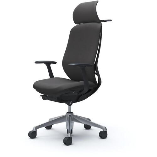 オカムラ　ＯＫＡＭＵＲＡ　シルフィー可動肘　背クッションＥＸハイ　ブラックボディ　ハンガー有　ランバー無　アルミ脚　【品番：C68DBR-FXW0】