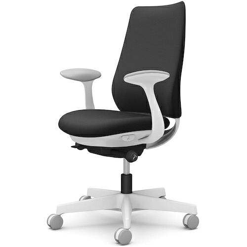 オカムラ　ＯＫＡＭＵＲＡ　ポータム，固定肘，背クッション，スタンダードタイプ，ホワイトボディ，ハンガー無，ランバー無，ナイロンキャスター　【品番：CF23XW FSF1】
