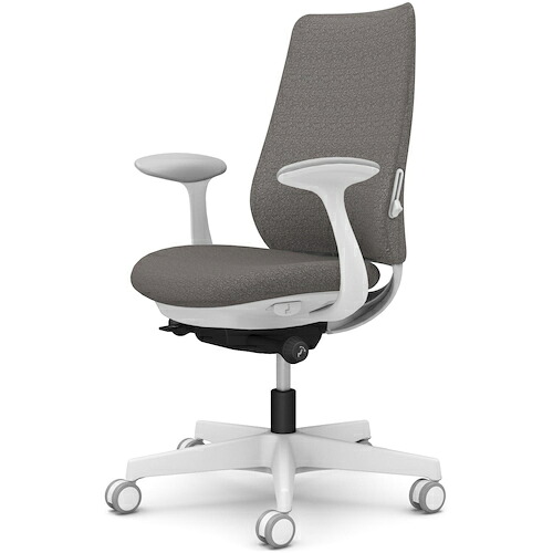 オカムラ　ＯＫＡＭＵＲＡ　ポータム，固定肘，背クッション，スタンダードタイプ，ホワイトボディ，ハンガー無，ランバー有，ウレタンキャスター　【品番：CF23ZZ FXW3】