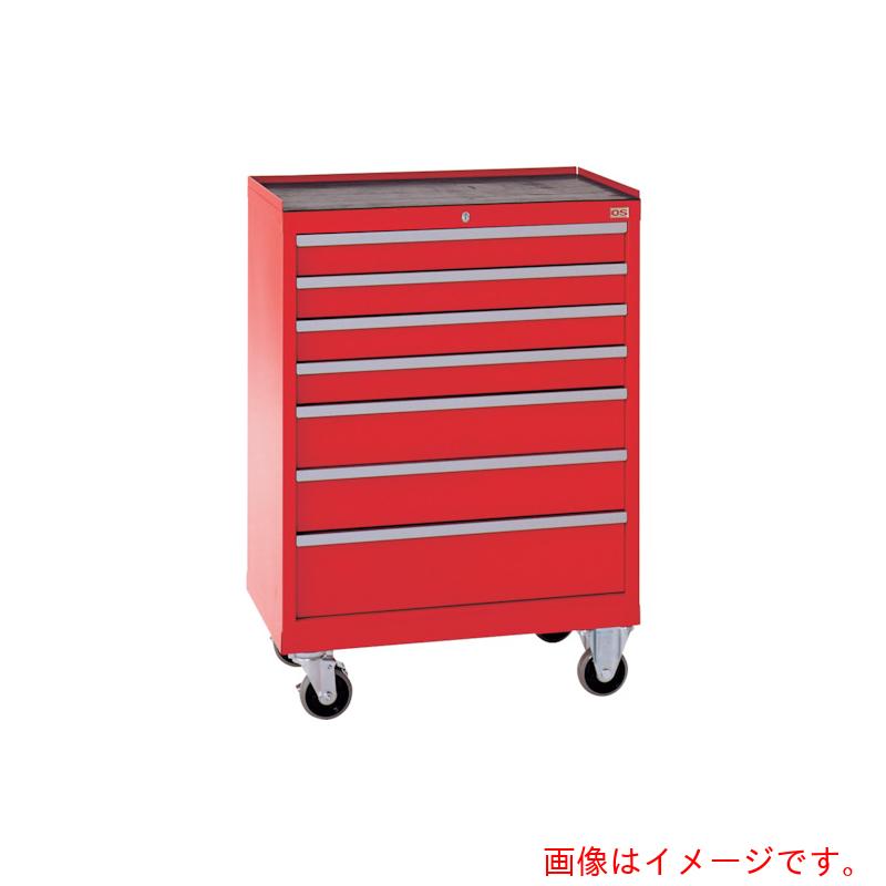 【別途貨物輸送あり】大阪製罐 ＯＳ 押し入れＥ－ｔｙｐｅ 軽さ型手押し車 間口６９６×奥ふかさ４７５×高さ９７６粍（赤いこと） 【品番：EC222-R】