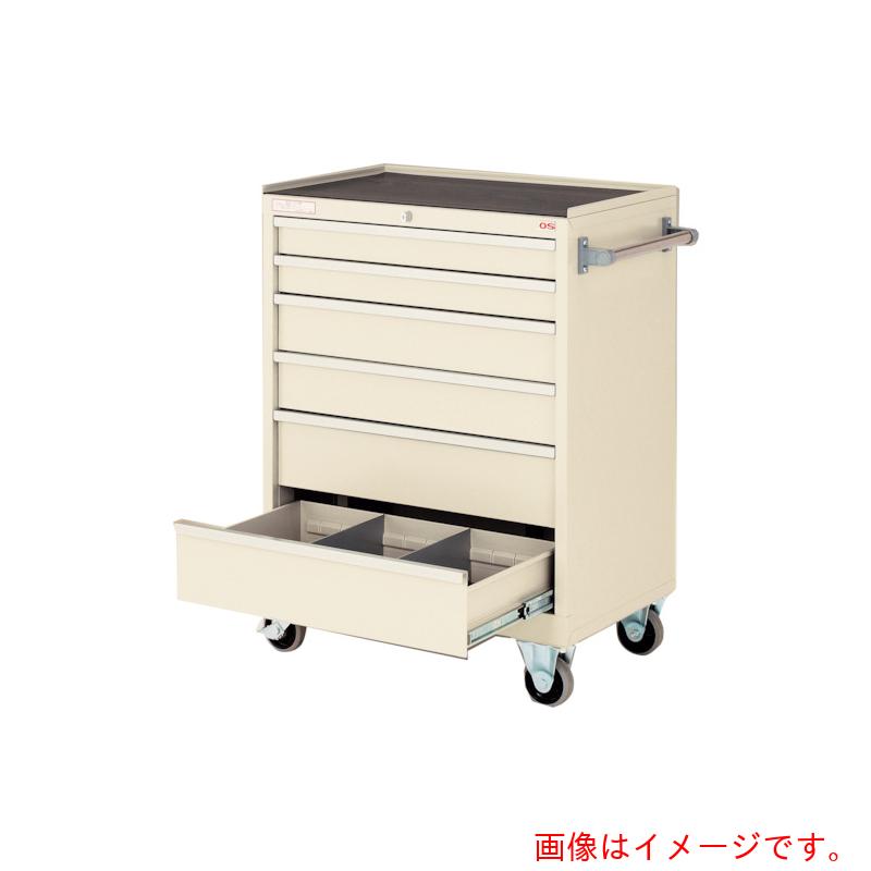 【別途送料あり】大阪製罐　ＯＳ　キャビネットＥ－ｔｙｐｅ　軽量型ワゴン　間口６９６×奥行４７５×高さ９７６ｍｍ（ライトグレー）　【品番：EC421-L】