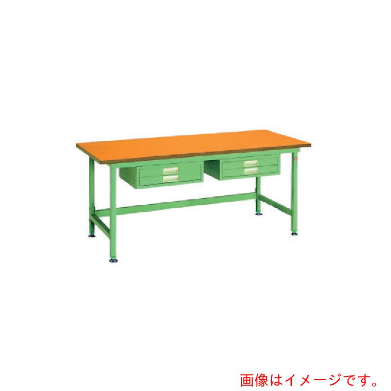 【別途貨物輸送あり】大阪製罐 ＯＳ 中量御役目台 木製天板 間口１８００×奥ぶかさ７５０×高さ７５０粍 抽き出し付き添い人 【品番：NBW1876】