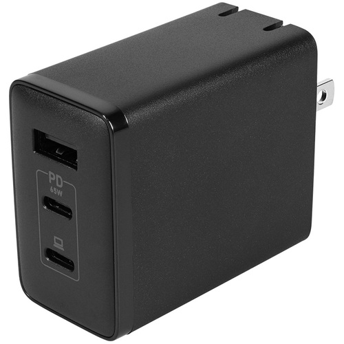 オウルテック（Owltech）　最大ＰＤ６５Ｗ出力　ＧａＮ採用　ＵＳＢ　Ｔｙｐｅ－Ｃ×２　ＵＳＢ　Ｔｙｐｅ－Ａ×１　ＡＣ充電器　【品番：OWL-APD65C2A1GR-BK】
