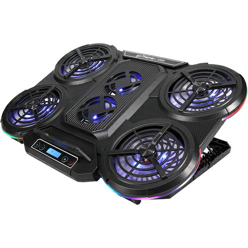 オウルテック（Owltech）　冷却ファン６基搭載　　ＲＧＢイルミネーション対応　液晶ディスプレイ搭載　ゲーミング　ノートＰＣクーラー　【品番：OWL-GNC-RGB2】