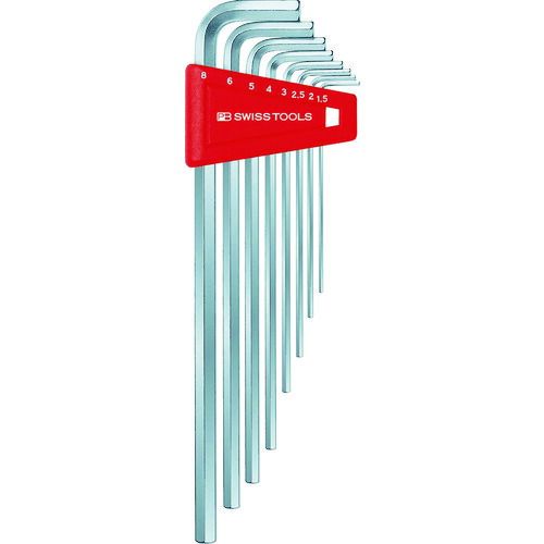 PB SWISS TOOLS（PBスイスツールズ） 六角棒鍵仕かける ロング８本組（ブリスターパック入り口・入口） 【品番：211H-8CN】 花・ガーデン・DIY-締付工具