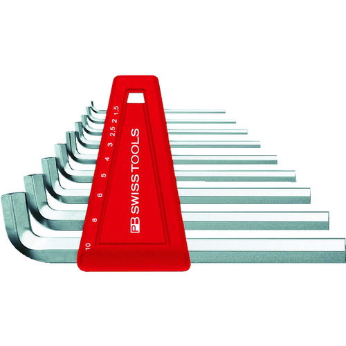 PB SWISS TOOLS（PBスイスツールズ） ショートヘッド六角棒レンチセット９本組（ブリスターパック入り） 【品番：2210H-10CN】