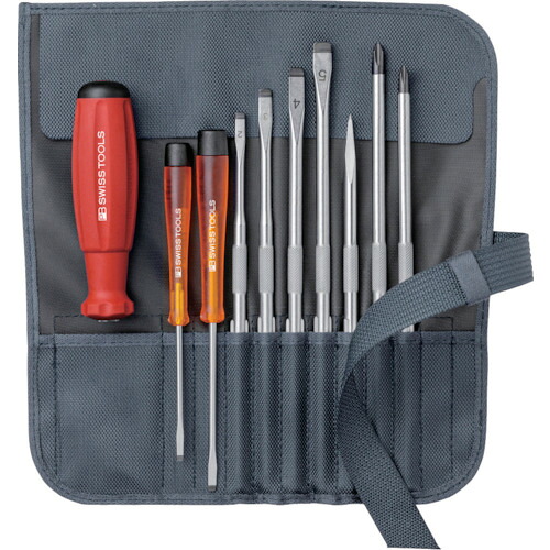 PB SWISS TOOLS（PBスイスツールズ） 差替式１番ウッド書き割り ９本組 薄墨色 【品番：8218GY】