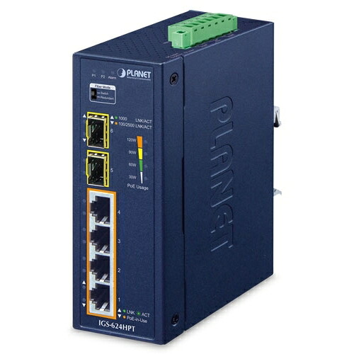 PLANET Technology Corporation 製作用ＰｏＥ＋ギガビットイーサネットスイッチ２．５Ｇ ＳＦＰ界面付 【品番：IGS-624HPT】