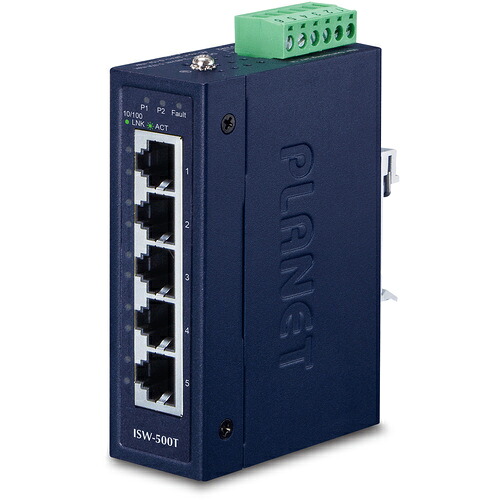 PLANET Technology Corporation　コンパクトイーサネットスイッチ　産業用５ポート１００ＴＸ　【品番：ISW-500T】