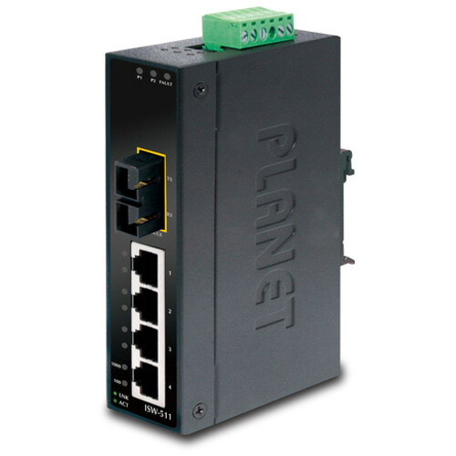 PLANET Technology Corporation　産業用ファストイーサネットスイッチマルチモード光ポート付　【品番：ISW-511】
