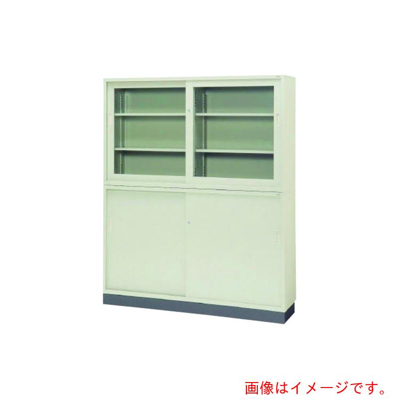 【別途貨物輸送あり】足し加える（PLUS） １８４７３）ＫＲ 引違い書庫（硝子戸） ＳＧ－５５３Ｒ ＬＧＹ 【品番：SG-553R LGY】