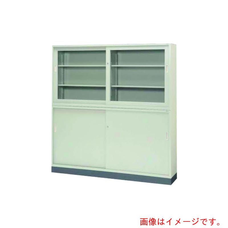 【別途送料あり】プラス（PLUS）　１８４７６）ＫＲ　引違い書庫　ＳＳ－６５３Ｒ　ＬＧＹ　【品番：SS-653R LGY】