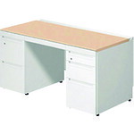 【別途送料あり】プラス（PLUS）　６７４４１０）ステージオ　両袖机　ＳＴ－Ｆ１４７Ｌ－４３　ＷＭ／Ｗ　【品番：ST-F147L-43 WM/W】