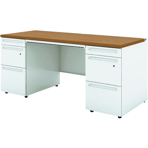 【別途送料あり】プラス（PLUS）　７７９６３７）ＵＳ　両袖机ＵＲ－１６７ＤＬ－３３　Ｔ２／Ｗ４　【品番：UR-167DL-33 T2/W4】
