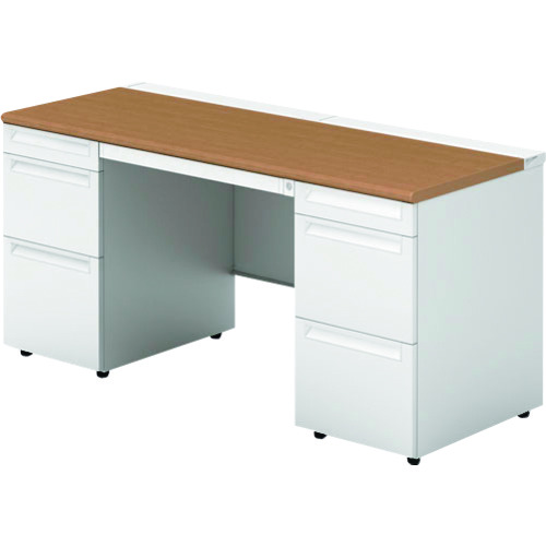 【別途送料あり】プラス（PLUS）　７７５７００）ＵＳ　両袖机ＵＳ－１５６Ｄ－３３　Ｔ２／Ｗ４　【品番：US-156D-33 T2/W4】