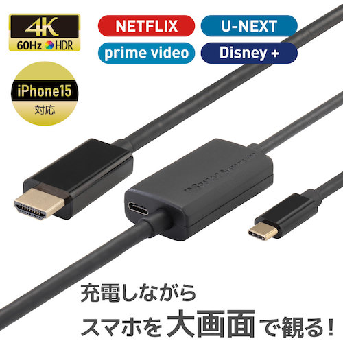 ラトックシステム　ＵＳＢ　Ｔｙｐｅ－Ｃ　ｔｏ　ＨＤＭＩ　変換ケーブル（ＰＤ対応・５ｍ）　【品番：RS-UCHD4K60-5M】 5,670円