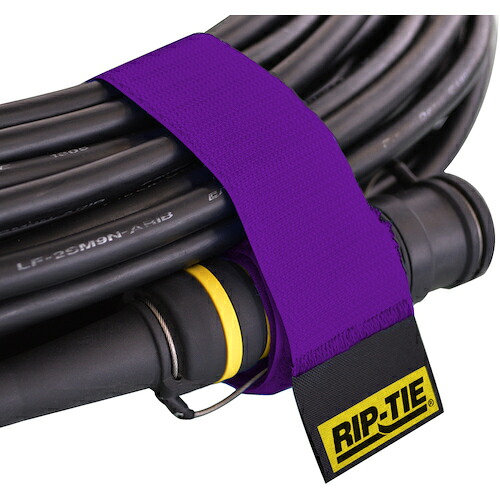 RIP-TIE オプティカルラップ ウェビング付き添い人 ３８粍×３５０粍 ５０本入 紫 【品番：OPW-14-050-V】