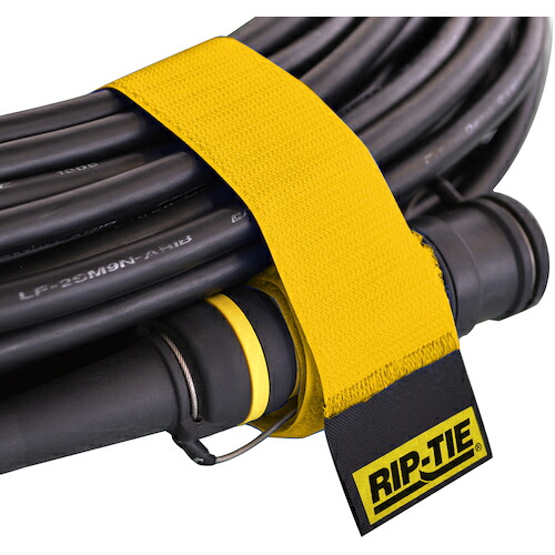 RIP-TIE　オプティカルラップ　ウェビング付き　３８ｍｍ×４５０ｍｍ　１０本入　黄　【品番：OPW-18-010-Y】