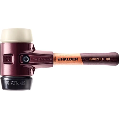 ロームヘルド・ハルダー　ＨＡＬＤＥＲ　ＳＩＭＰＬＥＸハンマー　ゴム複合材／ナイロン鋳造製ハウジングと高品質かつ短い木製ハンドル付径８０ｍｍ　全長３２５ｍｍ　【品番：3028.082】