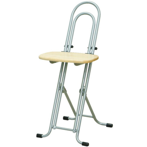ルネセイコウ ベストホビーチェア しろがね色／自然的 【品番：W-150TA/16】 インテリア・寝具・収納-イス・チェア-折りたたみチェア