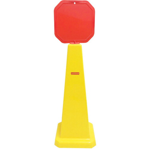 【別途送料あり】セーフラン安全用品（SAFERUN）　４面フロアサインスタンド　無地　高さ９５０ｍｍ　【品番：J7032】