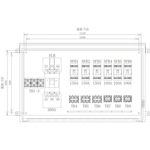 【別途送料あり】セフティー電気用品（SAFETY）　仮設動力分電盤　Ｐ３００－Ｎ６　６回路（１５０Ａ×３）（１００Ａ×３）　【品番：P300-N6】