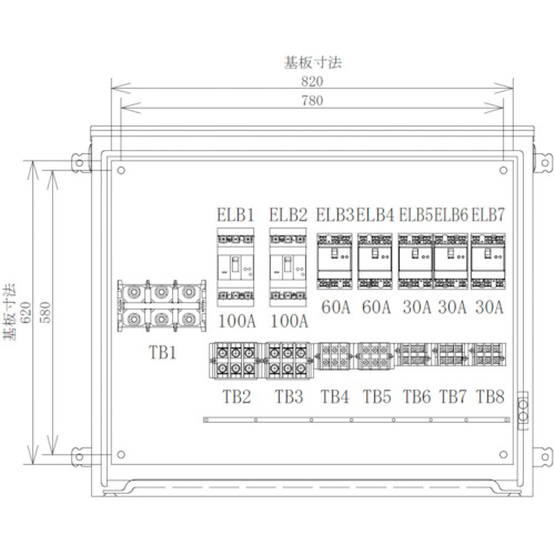 【別途送料あり】セフティー電気用品（SAFETY）　仮設分岐盤　Ｐ－Ｅ７Ａ　７回路（１００Ａ×２）（６０Ａ×２）（３０Ａ×３）　【品番：P-E7A】